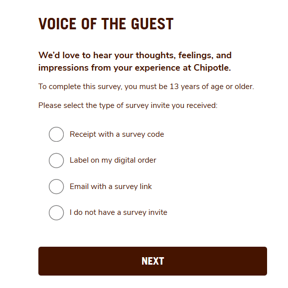 chipotlefeedback com unique code free